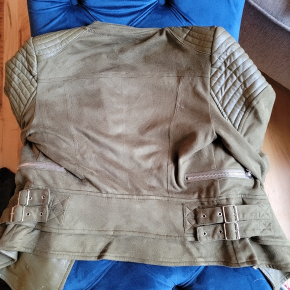 Ivory & Chain Bonita Biker Jacket Olive - Picture 9 of 12